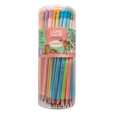 Imagem de Lápis Grafite HB Perolado C/ Borracha Pastel Trend Pote C/ 72 Und Leo&