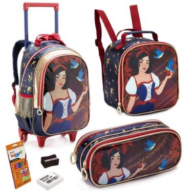 Imagem de Kit Princesa Escolar Mochila de Rodinha + Estojo + Lancheira Térmica I
