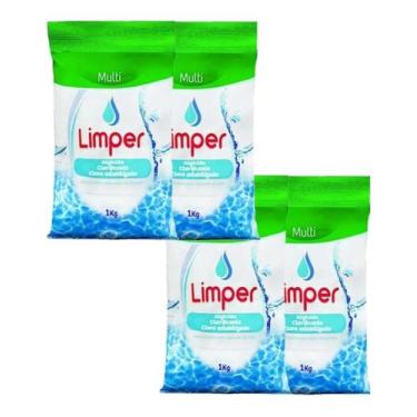 Imagem de Cloro Granulado 1Kg Multi 3X1 Piscina Pequena Limper 4 Unids