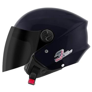 Imagem de CAPACETE ABERTO PRO TORK NEW LIBERTY 3 ELITE BRILHANTE AZUL ESCURO TAM. 56 VIS. FUMÊ