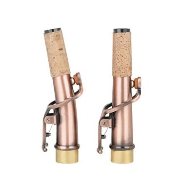 Imagem de SIMBAE Saxofone Reto De Pescoço Saxofone pescoço com diâmetro de 16,7 mm Conector Latão Verde Lacado Saxofone Bend & Straight Neck Sax Parts Acessórios para sax soprano