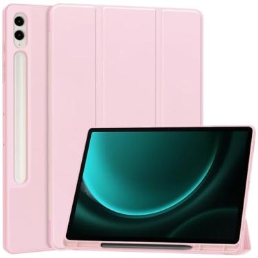 Imagem de Clipes de proteção de tablet Capa fina compatível com Samsung Galaxy Tab S9 FE Plus/+ SM-X610/SM-X616 de 12,4 polegadas com suporte para caneta S integrado, capa protetora de visualização em vários ân