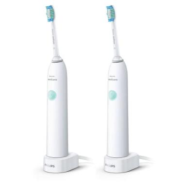 Imagem de Philips Sonicare, Escova de dentes elétrica branca saudável, lavanda, pacote com 2