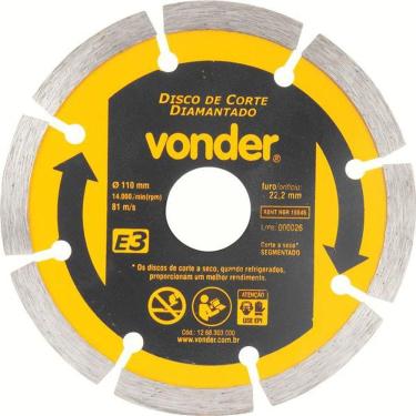 Imagem de Disco Diamantado 110mm E3 Furo 22 - Vonder