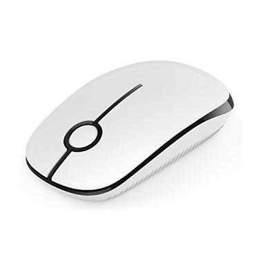 Imagem de Mouse sem fio VssoPlor, mouse portátil fino de 2,4 G com nano receptor para notebook, PC, laptop, computador (preto e branco)