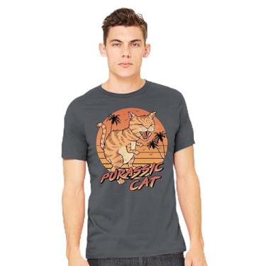 Imagem de TeeFury - Gato purássico - Camiseta masculina animal, gato, Azul marino, XXG
