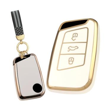 Imagem de ontto Capa de chave de TPU macio adequada para Volkswagen Arteon Atlas Golf Alltrack Jetta GLI Passat Taos SEL para Tiguan 2018-up Key Fob Capa adequada para acessórios de carro Skoda Kodiaq Superb