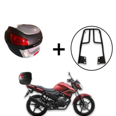 Imagem de Baú 29 Litros Awa Proos + Bagageiro  Fazer 150 2014+, prata