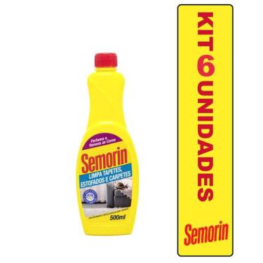Imagem de Kit 6 Limpa Estofados Carpetes Cortinas Sofa Semorin 500ml