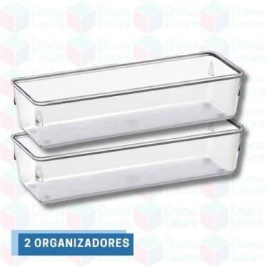 Imagem de Organizadores Empilhavel Gavetas Armário Transparente 2 Uni - PRATICAS