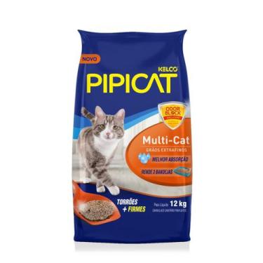 Imagem de Areia para Gato Pipicat Multi-Cat Kelco 12 kg