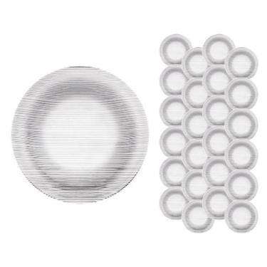 Imagem de Conjunto 24 Prato Diamante Fundo Temperado 22cm Almoço Bar - Nadir Fig