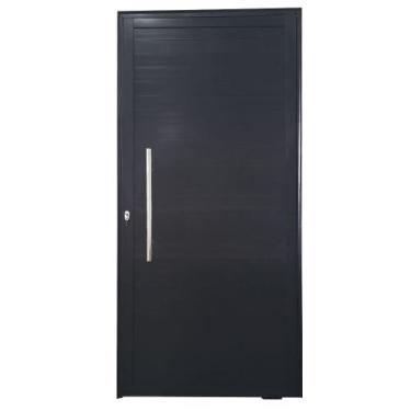 Imagem de Porta de Alumínio Pivotante Preto Com Puxador Linha 25 - DC, Esquerda,