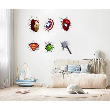 Imagem de Adesivo Para Parede Super Herois Mod02 - Lojinha Da Luc Adesivos