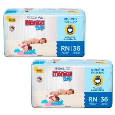 Imagem de Kit 2 Pacotes Fralda Descartável Turma da Mônica Baby Jumbo, RN