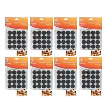 Imagem de 108 Protetores Feltro Auto Adesivo Pés Cadeiras Sofá Redondo - RT