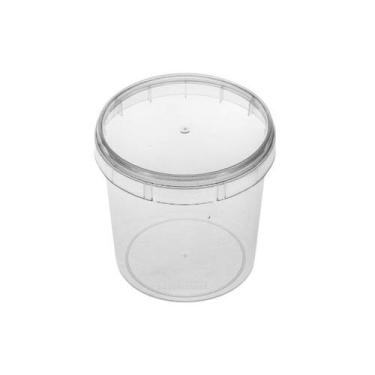 Imagem de Pote Plástico Redondo 220ml Crystal Com Tampa Lacre Plastilânia Pacote