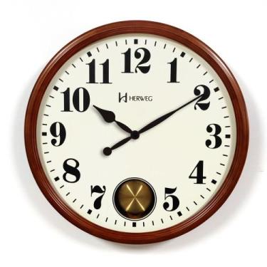 Imagem de Relógio de Parede em Madeira Pêndulo Herweg 530019-084, único