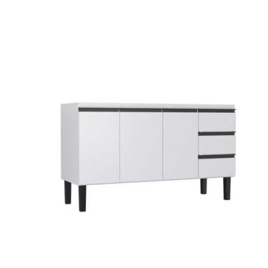 Imagem de Gabinete de Cozinha Branco em Aço Montado 144cm Netuno Cozimax