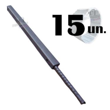 Imagem de Kit 15 Haste Galvanizado para concertina 30cm vergalhão - JJ