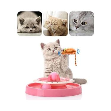 Imagem de Brinquedo Interativo P/ Gatos Disco Corre corre Torre De Bolinhas com 