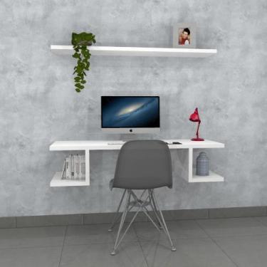Imagem de Mesa Escrivaninha Suspensa MDF Parede Grande Sala Quarto  90 - MORALI