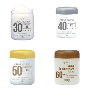 Imagem de Rugas Creme Ác. Hialurônico Colágeno E Vitamina E 4 Itens - Lucy's
