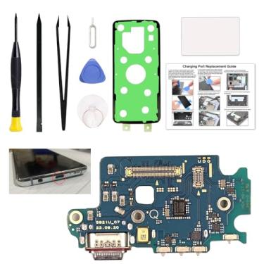 Imagem de Porta de carregamento de substituição para Galaxy S24, versão dos EUA, novo conector USB-C compatível com Samsung S24 SM-S921U/U1/W, inclui instruções e kit de ferramentas