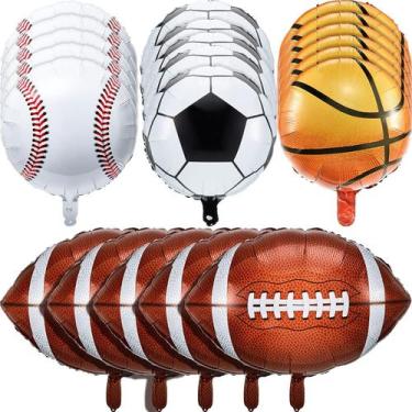 Imagem de Conjunto de 20 Balões Esportivos de Alumínio - Futebol e Beisebol