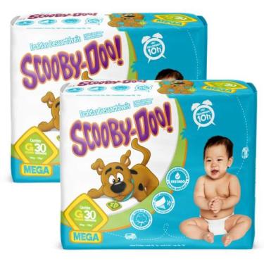 Imagem de Kit 2 PCT Fralda Descartável Scooby Doo Mega, grande 