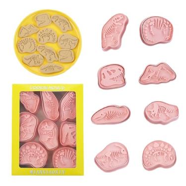 Imagem de Conjunto de cortadores de biscoito, cortador de biscoito de plástico 3D com carimbos de êmbolo, cortadores de biscoito, fondant, gravador, carimbos, moldes de biscoito para bricolage, cozinha, festa