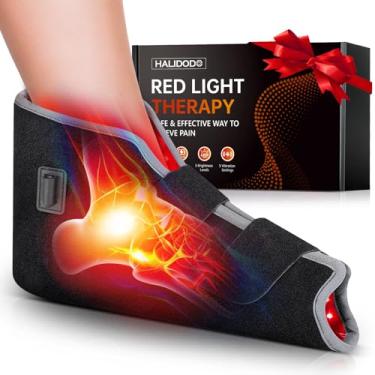 Imagem de HALIDODO Terapia de luz vermelha para pés, 660 nm e 850 nm para terapia de luz infravermelha próxima para alívio da dor, terapia de luz vermelha para os pés