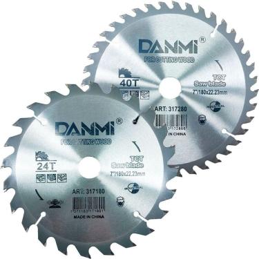 Imagem de Kit 2 Lamina Disco De Corte Prata Circular Madeira 180/180/mm