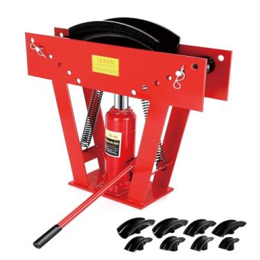 Imagem de Dobrador de tubo hidráulico de 16 toneladas, ferramenta dobradora de tubos de cobre manual com 8 matrizes (1/5.1 cm, 3/10.2 cm, 2.5 cm, 1-1/10.2 cm, 1-1/5.1 cm, 5.1 cm, 6.3 cm, 7.6 cm), 90°-180° Rolos