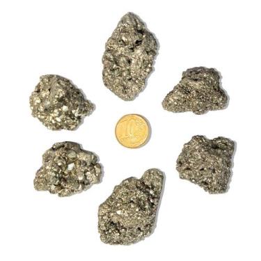 Imagem de 03 Pirita Peruana 40 mm e 50 a 60 g Para Orgonite Atacado - Cristaisde