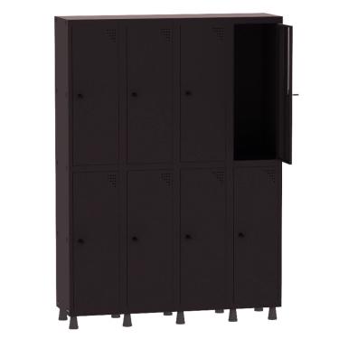 Imagem de Armário Guarda Volume Locker Roupeiro 4 Vãos 8 Portas Aço GRP504/8 Preto - Pandin