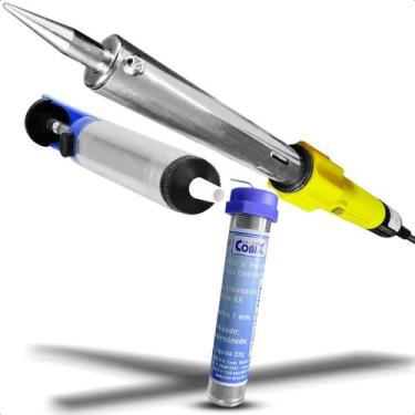 Imagem de Kit Ferro de Solda 100W 127V + Sugador + Tubo Estanho 22g - Barcelona 