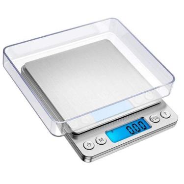 Imagem de Balança Digital de Precisão Cozinha 0.10 g a 500 g Conta Peças c/ 2 Ba