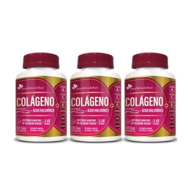 Imagem de Kit 3x Colágeno Ácido Hialurônico 120 cápsulas Flora Nativa do Brasil