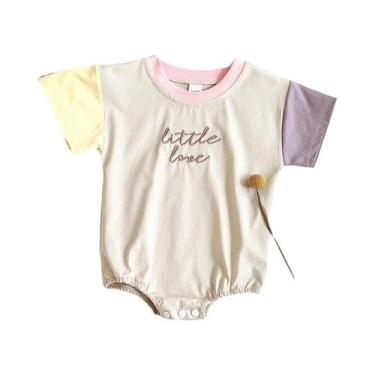 Imagem de Macacão Bebê Recém-Nascido - Bordado, Casual, com Botões - Verão, Rosa