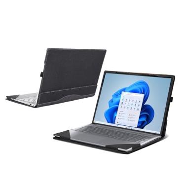 Imagem de Capa de laptop para laptop Lenovo ThinkBook 16 Gen 8 (16 ″ Intel) [não compatível com nenhum outro modelo], capa de bolso interno de couro PU 2 em 1 (cinza escuro)