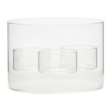 Imagem de FLCPJGV Suporte de vidro para velas, cilindro para velas decorativas para festas de aniversário, M