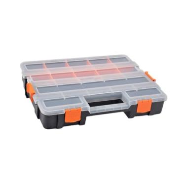 Imagem de IEUDNS Caixa organizadora de ferragens, organizador de peças pequenas, caixa de ferramentas com divisórias removíveis para parafusos, pregos, contas, joias, 34x26.5x6.7cm