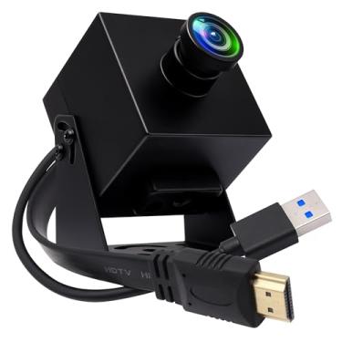 Imagem de IEights Câmera HDMI 4K 60fps USB3.0 com saída dupla, ângulo amplo de 120 graus, baixa distorção, Lightburn_Câmera, zoom digital 2x, câmeras de segurança H.264 USB de alta velocidade para monitor de TV