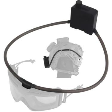 Imagem de HSOKEW Kit de ventilador antiembaçamento para óculos Air Defog para óculos com botão ajustável, conector de mangueira magnética e botão de velocidade, funciona de 6 a 10 horas para Airsoft tático