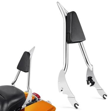 Imagem de PBYMT 66.0 cm Passenger Sissy Bar Encosto, Encosto Traseiro de Liberação Rápida Sissy Bar Compatível com Harley Davidson Touring Road King Electra Glide Road Glide Street Glide 2009-2024, Cromado