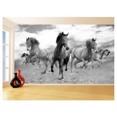 Imagem de Papel De Parede 3D Animais Cavalos Correndo Céu 3,5M Anm304 - Você Dec
