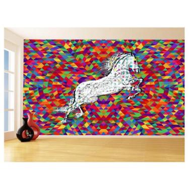 Imagem de Papel De Parede 3D Animais Pop Art Cavalo Cores 3,5M Pxa301 - Você Dec