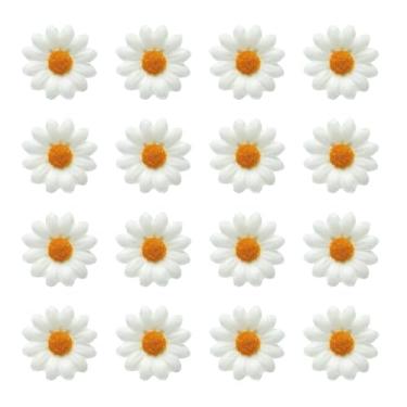 Imagem de Ruwado 50 peças de flores de margarida, 4 cm, girassóis artificiais de seda de crisântemo para casamento, noiva, festa, casa, decoração artesanal (creme)