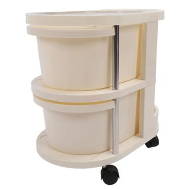 Imagem de Generic Armário de Armazenamento Móvel de Lanches, Organizador de Carrinho de Armazenamento de Utilidades Prateleira de Carrinho de de Carga Forte Armário de Móvel para Sala de (Branco)